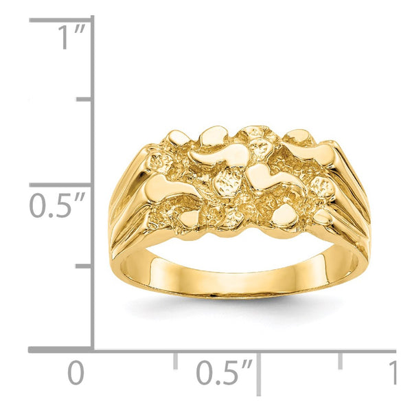 14KT Yellow Gold Nugget Ring; Size 7