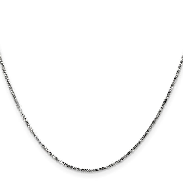 14KT White Gold 18-inch 1.3MM Curb Pendant Chain