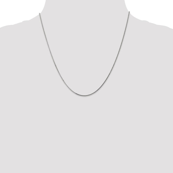 14KT White Gold 20-inch 1.3MM Curb Pendant Chain