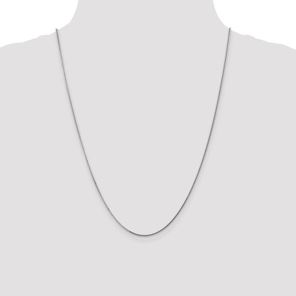 14KT White Gold 24-inch 1.3MM Curb Pendant Chain