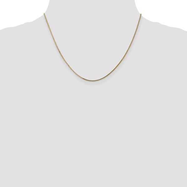 14KT Yellow Gold 18-inch 1.3MM Curb Pendant Chain