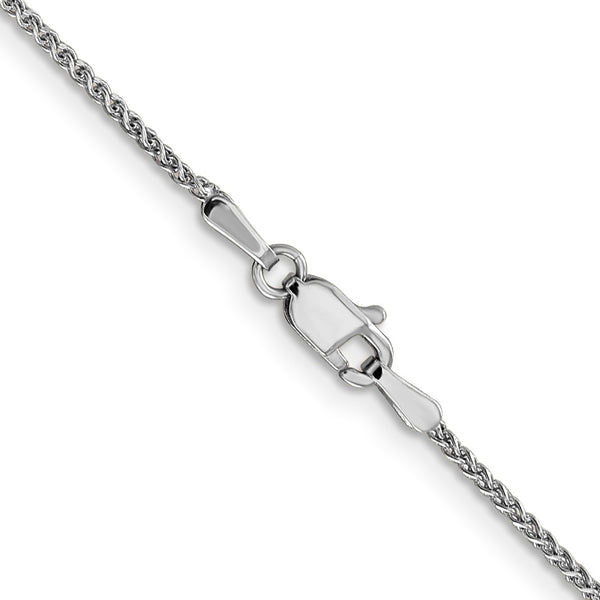 14KT White Gold 20-inch 1.2MM Diamond-cut Lobster Clasp Spiga Link Chain