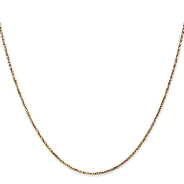 14KT Yellow Gold 22-inch 1MM Diamond-cut Spiga Link Pendant Chain