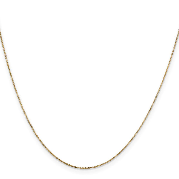 14KT Yellow Gold 24-inch 0.6MM Diamond-cut Cable Pendant Chain