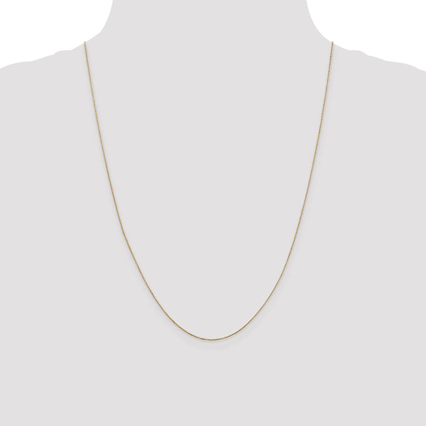 14KT Yellow Gold 24-inch 0.6MM Diamond-cut Cable Pendant Chain