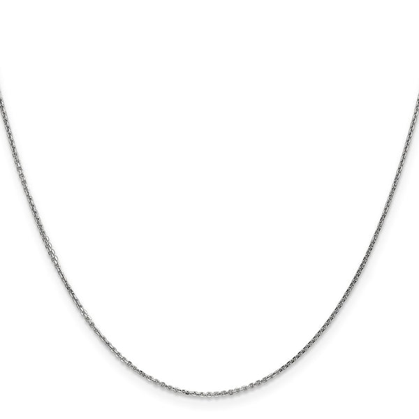 14KT White Gold 24-inch 0.95MM Diamond-cut Lobster Clasp Cable Pendant Chain