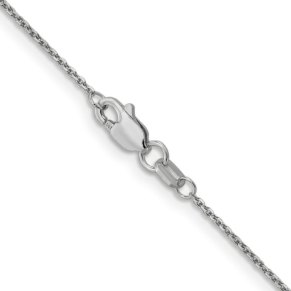 14KT White Gold 22-inch 0.95MM Diamond-cut Cable Pendant Chain