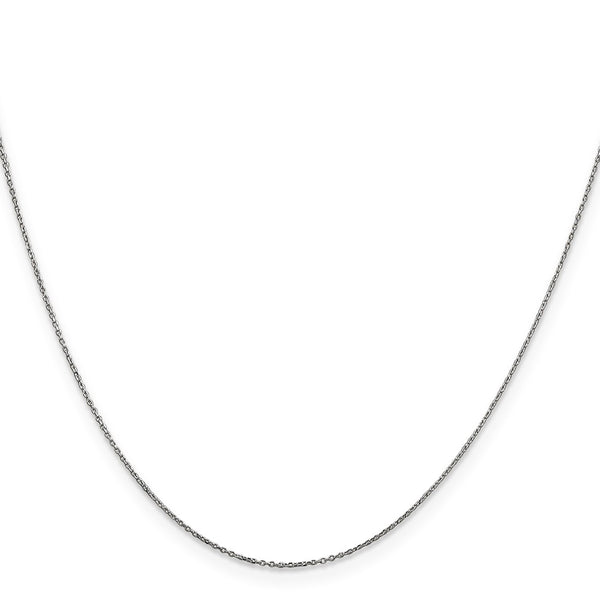 14KT White Gold 20-inch 0.6MM Diamond-cut Cable Pendant Chain