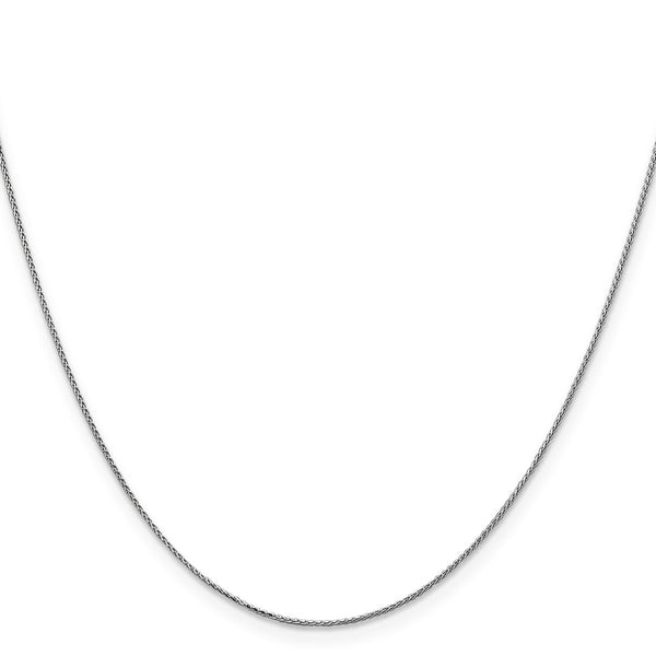 14KT White Gold 20-inch 0.65MM Diamond-cut Spiga Link Pendant Chain