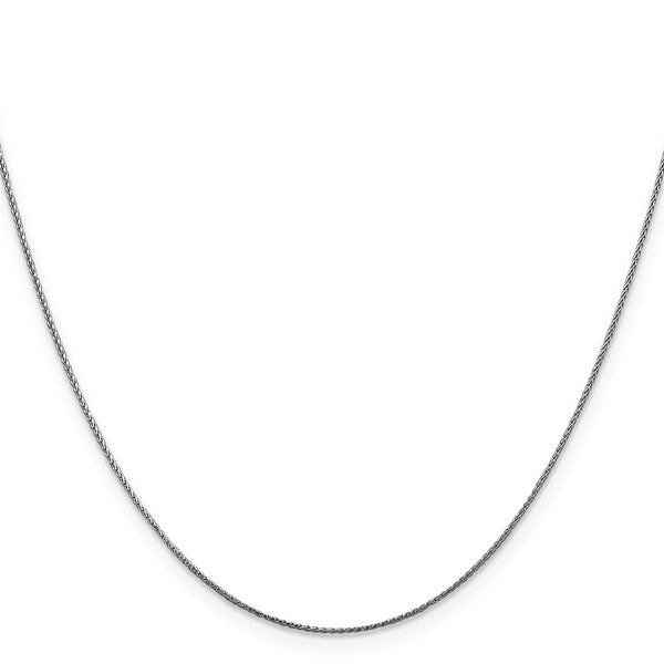 14KT White Gold 18-inch 0.65MM Diamond-cut Lobster Clasp Spiga Link Pendant Chain