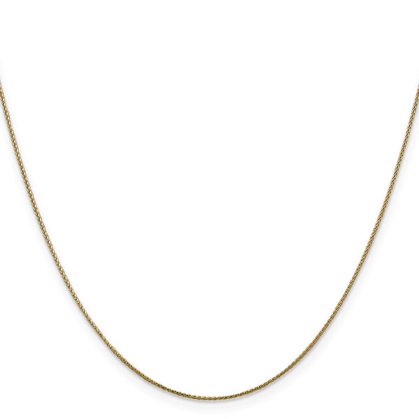 14KT Yellow Gold 18-inch 0.65MM Diamond-cut Lobster Clasp Spiga Link Pendant Chain