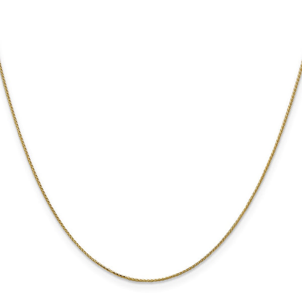 14KT Yellow Gold 24-inch 0.65MM Diamond-cut Spiga Link Pendant Chain