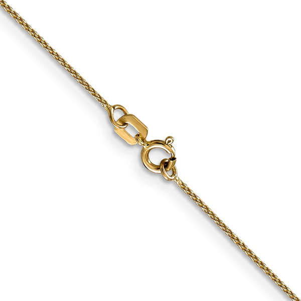 14KT Yellow Gold 24-inch 0.65MM Diamond-cut Spiga Link Pendant Chain