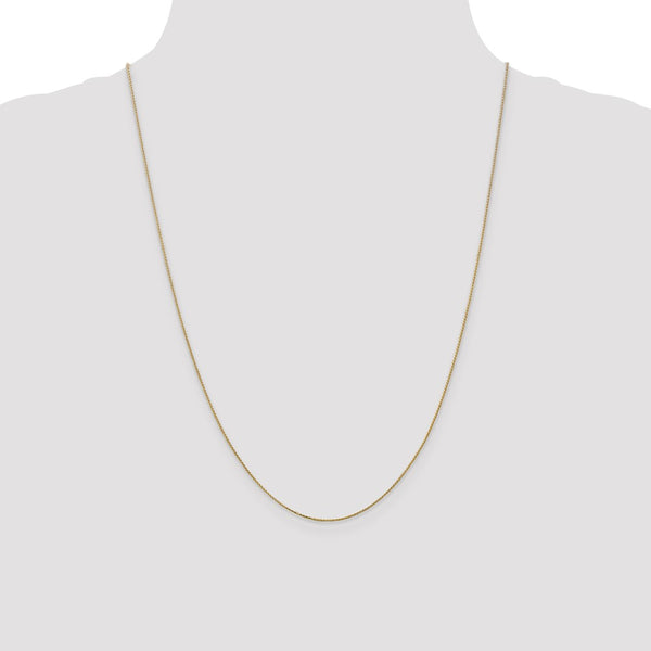 14KT Yellow Gold 24-inch 0.65MM Diamond-cut Spiga Link Pendant Chain