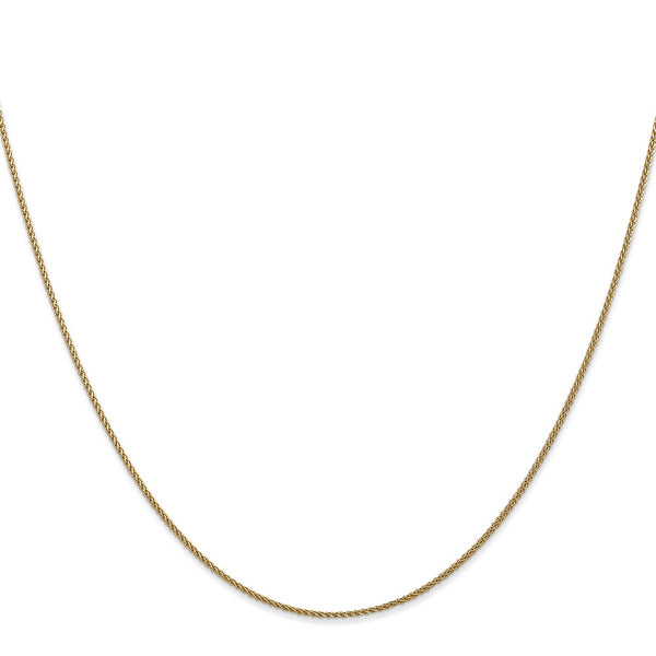 14KT Yellow Gold 22-inch 1MM Diamond-cut Spiga Link Pendant Chain