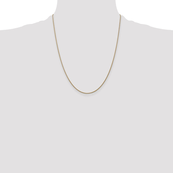 14KT Yellow Gold 22-inch 1MM Diamond-cut Spiga Link Pendant Chain