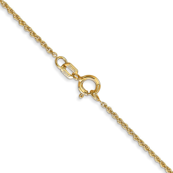 14KT Yellow Gold 16-inch 1.1MM Rope Pendant Chain