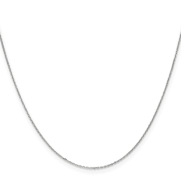 14KT White Gold 16-inch 0.8MM Diamond-cut Cable Pendant Chain