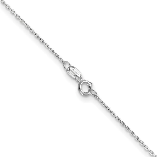 14KT White Gold 16-inch 0.8MM Diamond-cut Cable Pendant Chain