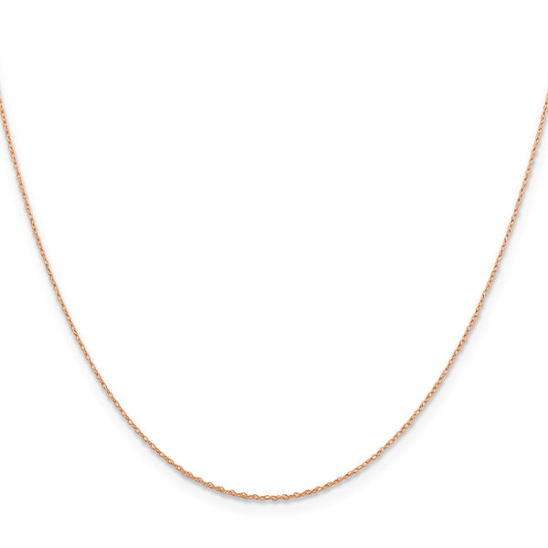 14KT Rose Gold 24-inch 0.5MM Cable Rope Pendant Chain