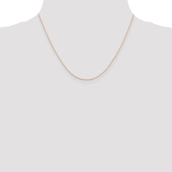 14KT Rose Gold 18-inch 0.5MM Cable Rope Pendant Chain