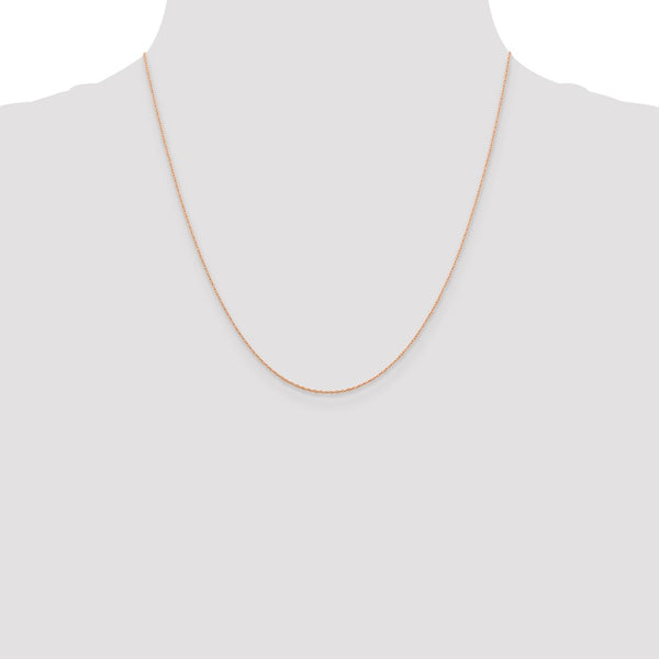 14KT Rose Gold 20-inch 0.5MM Cable Rope Pendant Chain