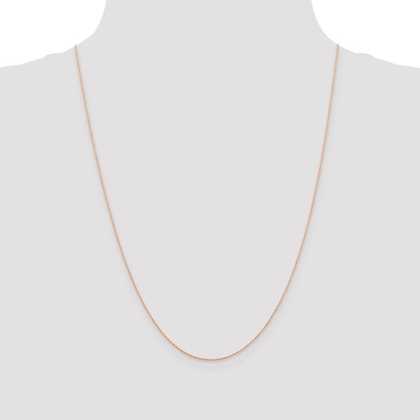 14KT Rose Gold 24-inch 0.5MM Cable Rope Pendant Chain