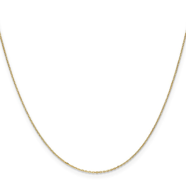 14KT Yellow Gold 16-inch 0.8MM Diamond-cut Cable Pendant Chain