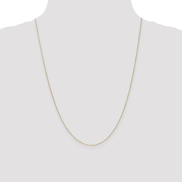 14KT Yellow Gold 24-inch 0.8MM Diamond-cut Cable Pendant Chain