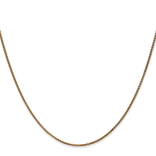 14KT Yellow Gold 16-inch 1.2MM Diamond-cut Lobster Clasp Spiga Link Chain