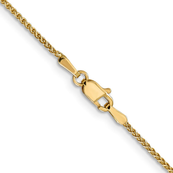 14KT Yellow Gold 16-inch 1.2MM Diamond-cut Lobster Clasp Spiga Link Chain