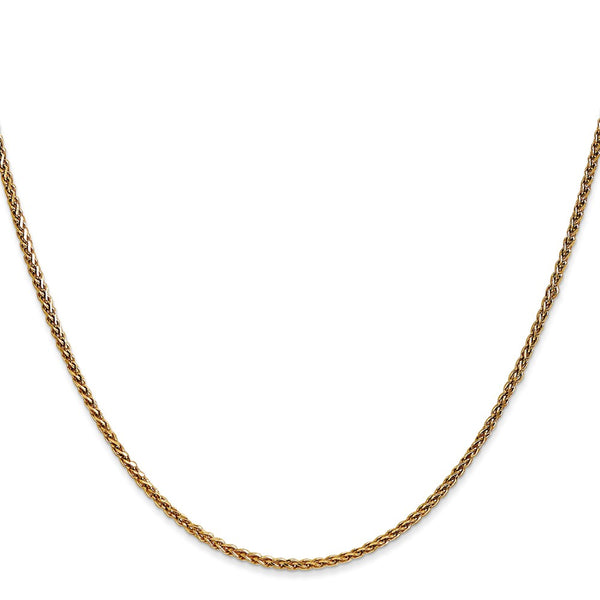 14KT Yellow Gold 30-inch 1.4MM Diamond-cut Lobster Clasp Spiga Link Chain