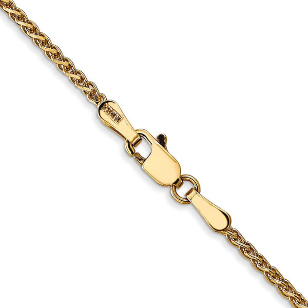 14KT Yellow Gold 30-inch 1.4MM Diamond-cut Lobster Clasp Spiga Link Chain