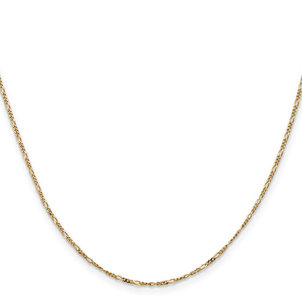 14KT Yellow Gold 24-inch 1.25MM Flat Figaro Chain