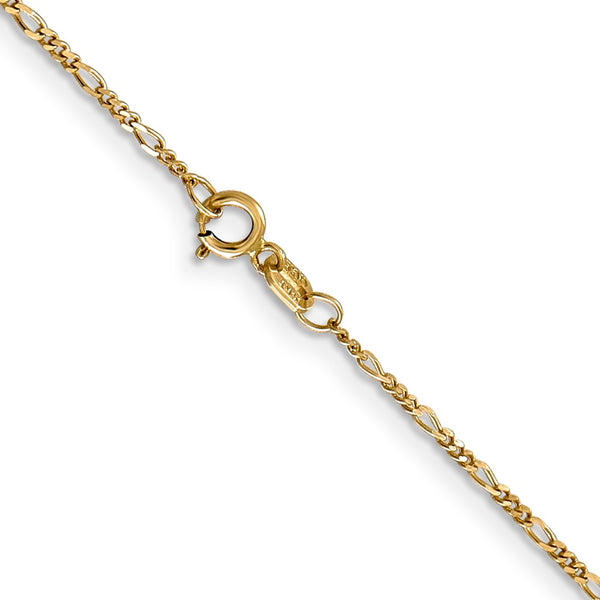 14KT Yellow Gold 16-inch 1.25MM Flat Figaro Chain