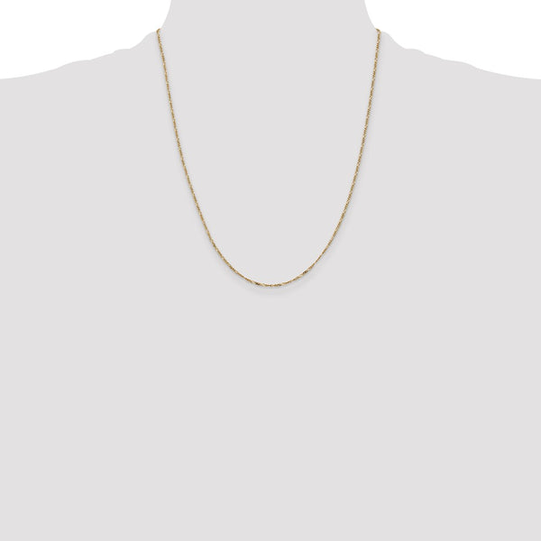 14KT Yellow Gold 22-inch 1.25MM Flat Figaro Chain