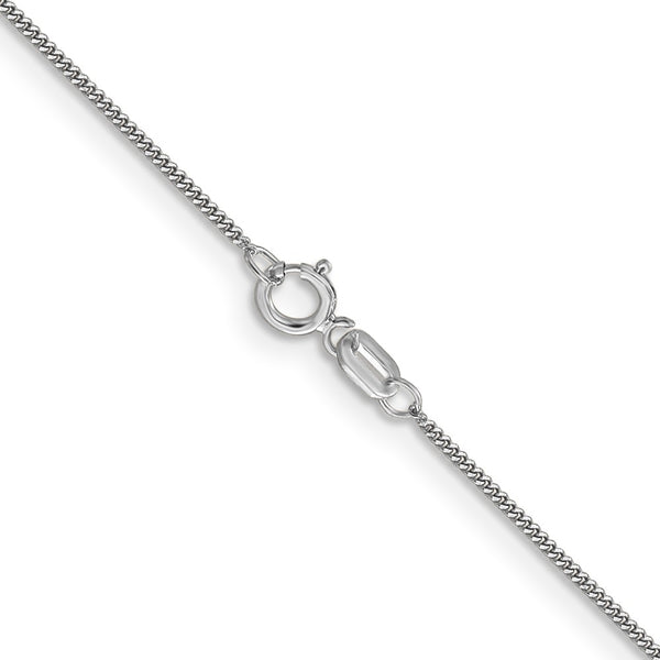 14KT White Gold 16-inch 0.9MM Curb Pendant Chain