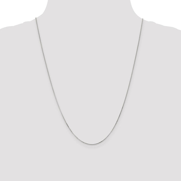 14KT White Gold 24-inch 0.9MM Curb Pendant Chain