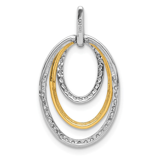 1/4 CTW Diamond Fancy Pendant in 14KT White and Yellow Gold. Chain not Included