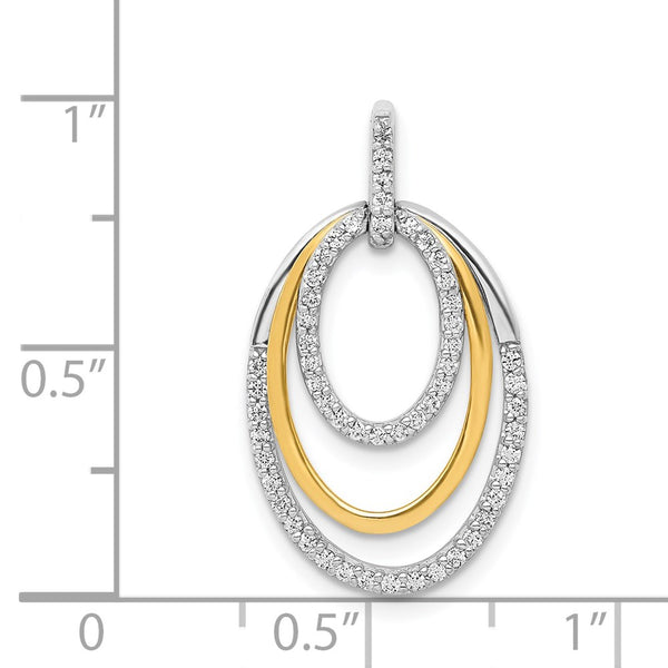 1/4 CTW Diamond Fancy Pendant in 14KT White and Yellow Gold. Chain not Included