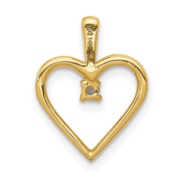 1/30 CTW Diamond Heart Pendant in 14KT Yellow Gold. Chain not Included