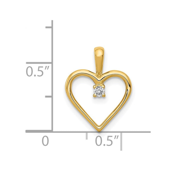 1/30 CTW Diamond Heart Pendant in 14KT Yellow Gold. Chain not Included