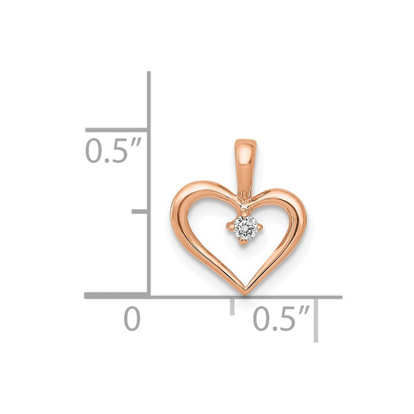 1/50 CTW Diamond Heart Pendant-Chain Not Included in 14KT Rose Gold