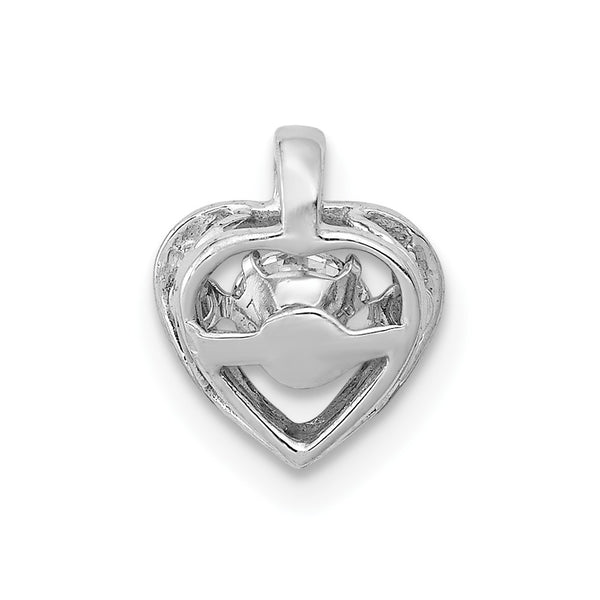 1/4 CTW Diamond Heart Pendant in 14KT White Gold. Chain not Included