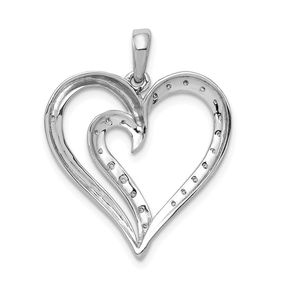 1/10 CTW Diamond Heart Pendant in 14KT White Gold. Chain not Included