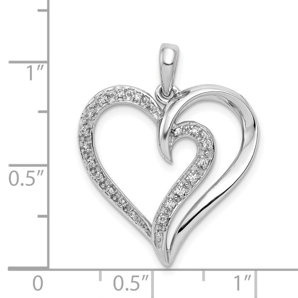 1/10 CTW Diamond Heart Pendant in 14KT White Gold. Chain not Included