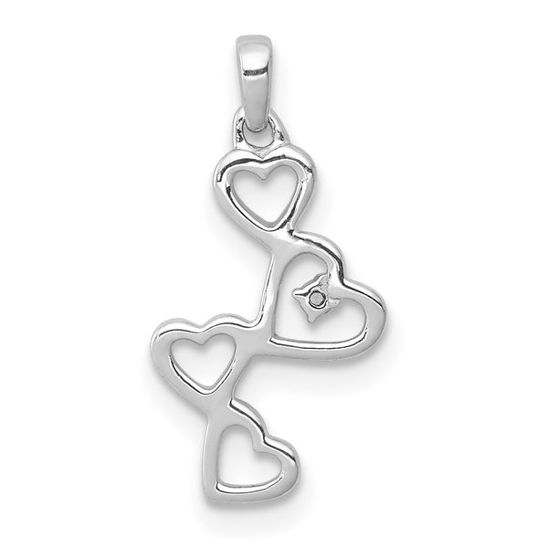 Diamond Accent Heart Pendant in 14KT White Gold. Chain not Included