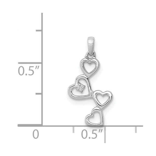 Diamond Accent Heart Pendant in 14KT White Gold. Chain not Included