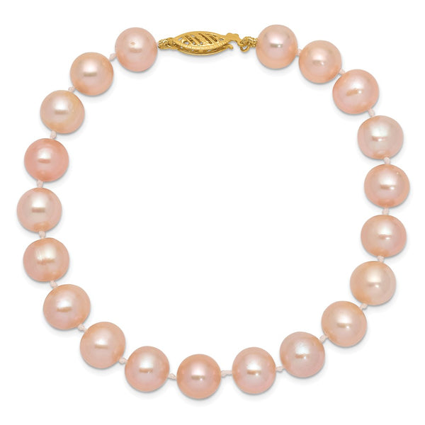 14KT Yellow Gold 8X9MM Near Round Pearl 7.5-inch Bracelet