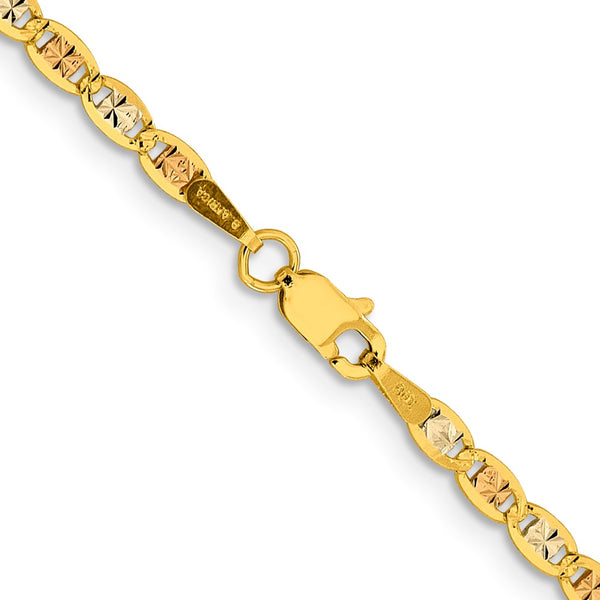 14KT Gold Tri-Color 16-inch 2.75MM Valentino Chain